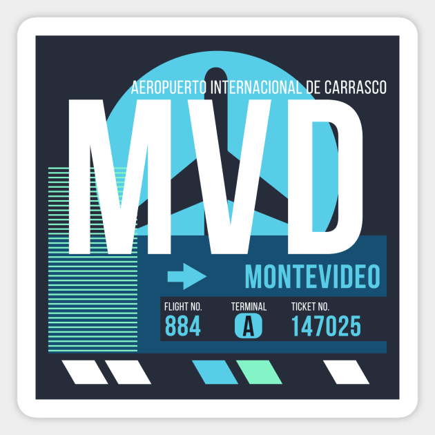 Montevideo (MVD) Airport // Sunset Baggage Tag Sticker by Now Boarding